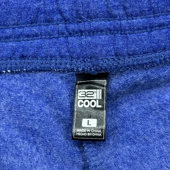Women’s 32 Degrees Large 12 14 Shorts Fleece Heather Blue Drawstring PullOn NWT - Picture 7 of 8